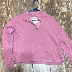 American Eagle Outfitters Pink Quarter-Zip Pullover